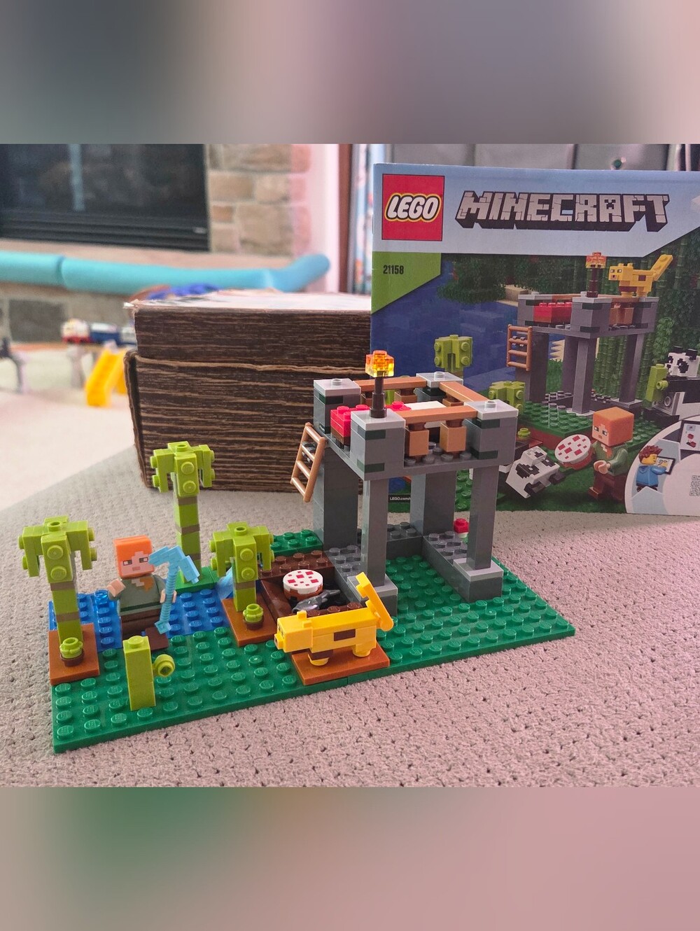 The LEGO Minecraft The Panda Nursery (21158) set features 204 pieces.